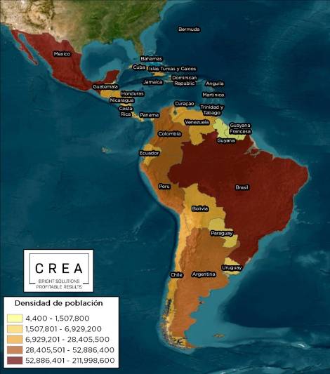 Mapa Latinoamérica y Caribe